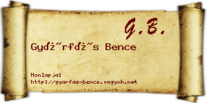 Gyárfás Bence névjegykártya